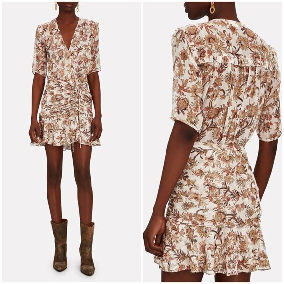 💕VERONICA BEARD💕 Dakota Dress Silk ~ Blush Multi-Color Floral Print 4 NWOT - Picture 1 of 16